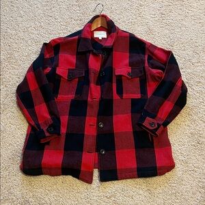 Lucky Brand Red and Black Checkered Jacket